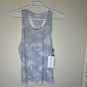 Athleta Cloudy Gray and White Tank Top